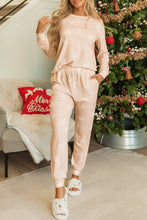 Load image into Gallery viewer, Apricot Christmas Tree Print Loose Fit Two Piece Pajama Set
