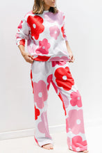 Load image into Gallery viewer, White Floral Print Pullover Top Sweatpants Lounge Set
