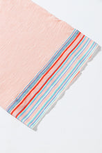 Load image into Gallery viewer, Grapefruit Orange Waffle Knit Wide Bracelet Sleeve Patchwork Raglan Top
