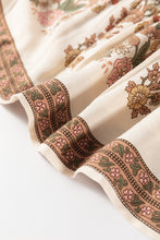 Load image into Gallery viewer, Apricot Floral Print Tassel Drawstring V Neck Loose Mini Dress
