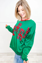 Load image into Gallery viewer, Sea Green Plaid MERRY Christmas Vacation Sweatshirt
