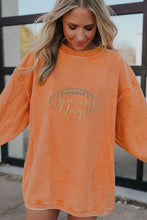 Load image into Gallery viewer, Orange Rugby Game Day Embroidered Corduroy Sweatshirt
