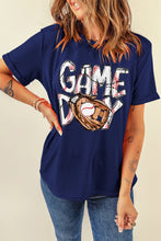Load image into Gallery viewer, Blue GAME DAY TOUCH DOWN Graphic T Shirt
