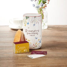 Load image into Gallery viewer, Give Thanks Topsy-Turvy Wildflower Ceramic Gratitude Jar - 1 Thessalonians 5:18
