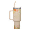 Consider the Wildflowers 40 oz Peach Stainless Steel Tumbler with Reusable Straw - Luke 12:27
