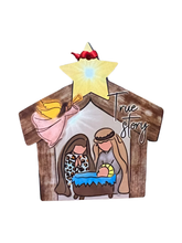 Load image into Gallery viewer, True Story - Modern Nativity Christmas Ornament | Sublimated Christian Ornament with Leopard Detail
