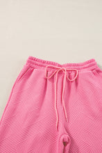 Load image into Gallery viewer, Strawberry Pink Textured Loose Fit T Shirt and Drawstring Pants Set
