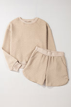 Load image into Gallery viewer, Parchment Solid Color Quilted Long Sleeve Top and Shorts Set
