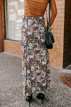 Load image into Gallery viewer, Brown Floral Print High Waist Maxi Skirt
