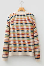 Load image into Gallery viewer, Multicolour Dotty Pattern Knit Button Front V Neck Sweater Cardigan
