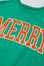 Load image into Gallery viewer, Bright Green MERRY Graphic Pullover Sweatshirt
