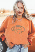 Load image into Gallery viewer, Orange Rugby Game Day Embroidered Corduroy Sweatshirt

