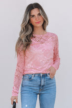 Load image into Gallery viewer, Blossom Floral Lace Sheer Long Sleeve Top
