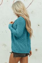 Load image into Gallery viewer, Lapis Mix Pattern Hollowed Knit Open Front Cardigan
