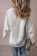 Load image into Gallery viewer, DEAR-LOVER Stripe Roll-tab Sleeve Pocketed Long Shirt
