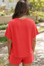 Load image into Gallery viewer, Ribbed Textured Knit Loose Fit Tee and Shorts Set

