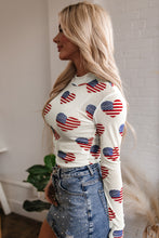 Load image into Gallery viewer, White Americana Glitter Mesh Long Sleeve Bodysuit
