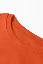 Load image into Gallery viewer, Orange Varsity Contrast Banded Sleeve Shift Sweatshirt Dress
