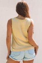 Load image into Gallery viewer, Tan Metallic Sheen Edge Scoop Neck Tank Top
