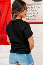 Load image into Gallery viewer, Black Heat Transfer Baseball Print Cotton Blend T Shirt
