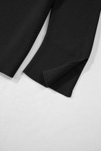 Load image into Gallery viewer, Black Solid Textured Knit Split Cuff Drop Shoulder Loose Sweater
