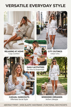 Load image into Gallery viewer, Beige Camo Print Pullover Top and Elastic Waist Casual Short Set
