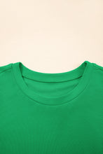 Load image into Gallery viewer, Bright Green Ribbed Pearl Beaded Puff Sleeve Top
