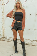 Load image into Gallery viewer, Redwood Burl Mix Pattern Hollowed Knit Open Front Cardigan
