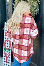 Load image into Gallery viewer, Rose Christmas Plaid Casual Flannel Shacket
