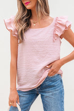 Load image into Gallery viewer, Gossamer Pink Textured Bow Knot Frilled Butterfly Sleeve Blouse
