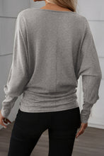 Load image into Gallery viewer, Light Grey Solid Color Extended Cuffs Long Sleeve Top
