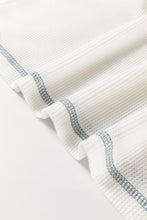 Load image into Gallery viewer, White Floral Patchwork Waffle Knit Raglan Top
