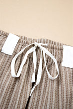 Load image into Gallery viewer, Brown Stripe Drawstring Cargo Jogger Pants with Pockets
