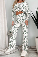 Load image into Gallery viewer, Beige Leopard Animal Print Long Sleeve and Pants Loungewear Set
