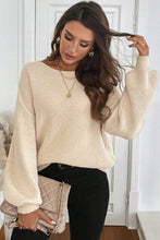 Load image into Gallery viewer, Jet Stream Ribbed Knit Ribbon Knot Backless Drop Shoulder Sweater
