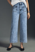 Load image into Gallery viewer, Light Blue Chic Patch Pocket Straight Leg Loose Jeans
