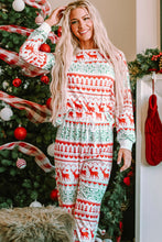 Load image into Gallery viewer, White Christmas Print Pullover and Pants Lounge Set
