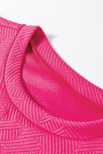 Load image into Gallery viewer, Rose Red Textured Puff Sleeve Top and Pants Set
