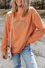Load image into Gallery viewer, Orange Rugby Game Day Embroidered Corduroy Sweatshirt

