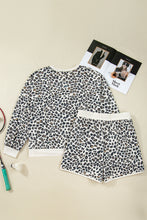 Load image into Gallery viewer, Khaki Plus Size Leopard Loose Pullover Casual Shorts 2pcs Outfit
