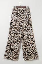 Load image into Gallery viewer, Parchment Leopard Drawstring Elastic Waistband Flowy Wide Leg Pants
