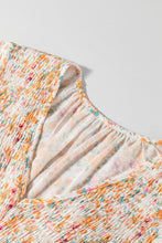 Load image into Gallery viewer, Yellow Boho Floral V Neck Ruffled Empire Waist Long Sleeve Mini Dress
