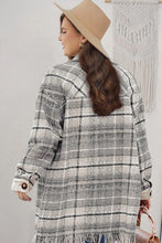 Load image into Gallery viewer, Gray Plus Size Macrame Plaid Coat
