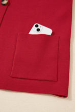 Load image into Gallery viewer, Fiery Red Collared Button Front Wrapped Cardigan Jacket

