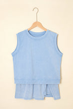 Load image into Gallery viewer, Myosotis 2 Pieces Mineral Wash Cotton Tank Top Lined Split Skirt Set
