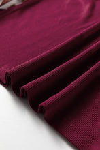 Load image into Gallery viewer, Wild Ginger Contrast Floral Sleeve Solid Ribbed Body Patchwork Long Sleeve Top
