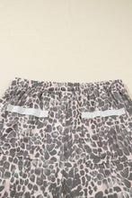 Load image into Gallery viewer, Khaki Plus Size Leopard Print Raw Edge Patch Pocket Drawstring Loose Pants
