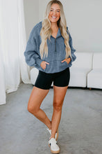 Load image into Gallery viewer, Ashleigh Blue Half Zip Kangaroo Pocket Mineral Wash Baggy Hoodie
