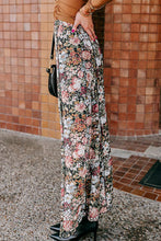Load image into Gallery viewer, Brown Floral Print High Waist Maxi Skirt
