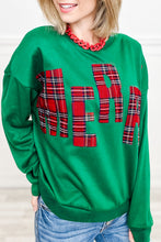 Load image into Gallery viewer, Sea Green Plaid MERRY Christmas Vacation Sweatshirt
